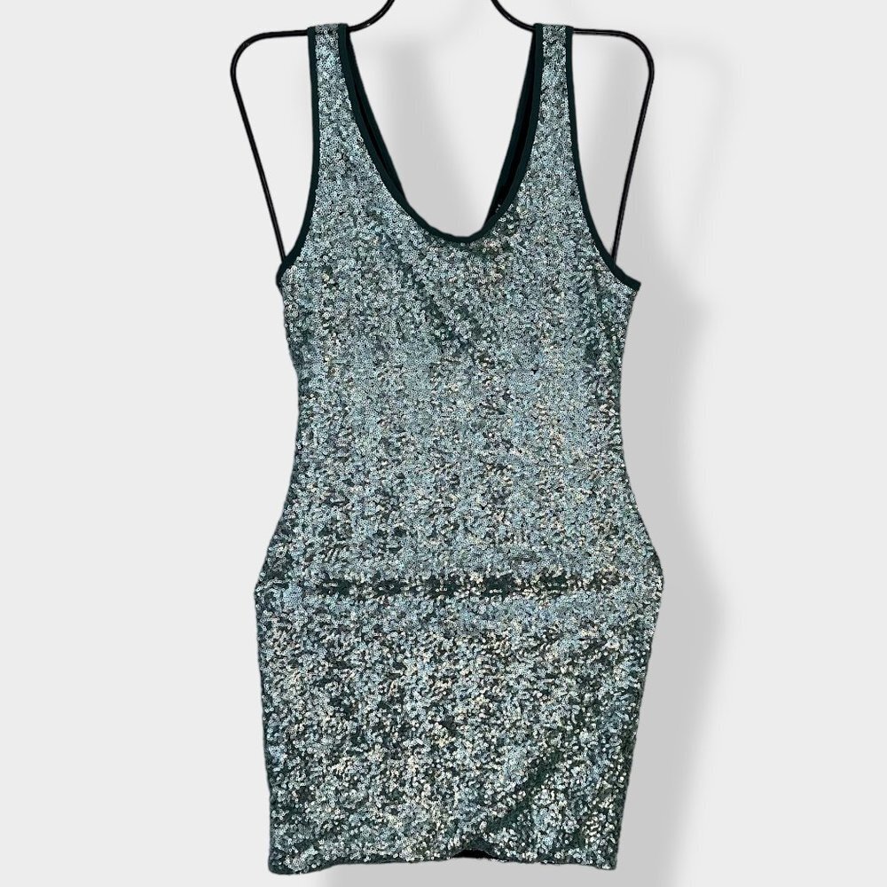 Forever 21 Green Sequin Mini‎ Dress S